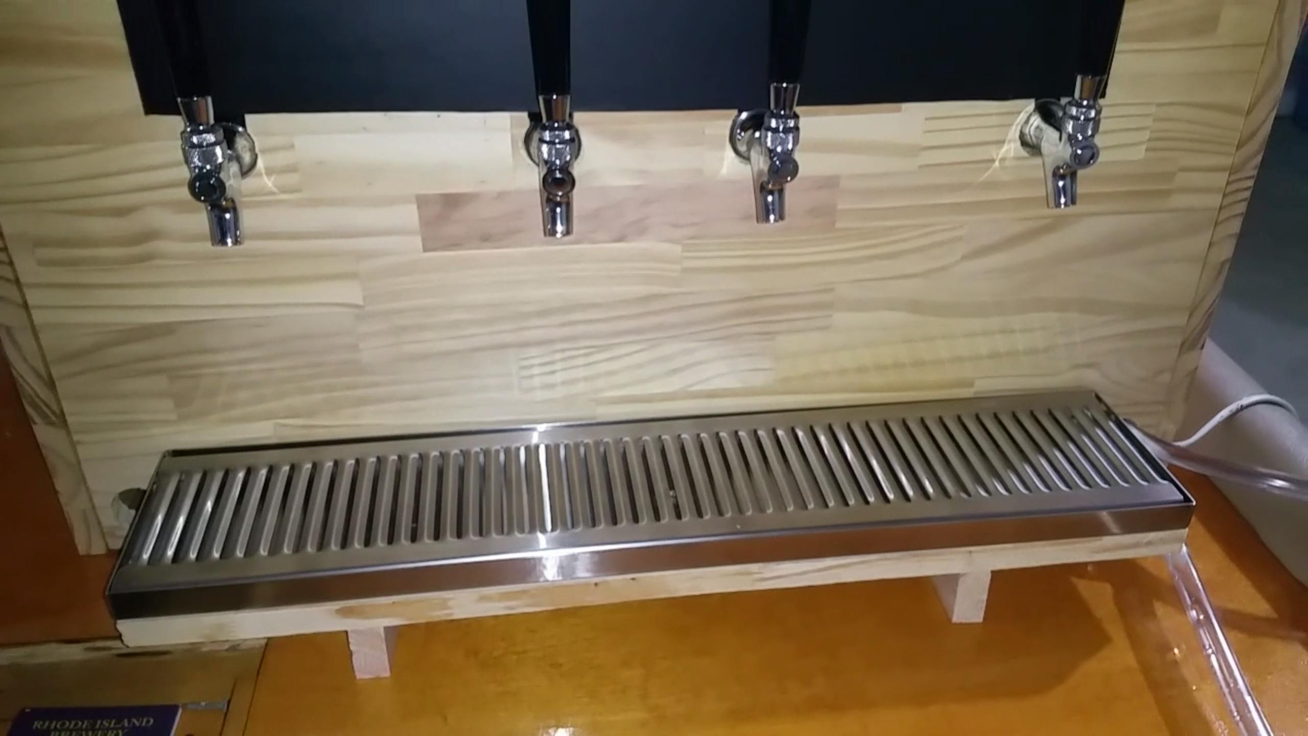 Beer Drip Tray 24" Stainless Steel Surface Mount Drain Tray, w/ Drain ACU Precision Sheet Metal